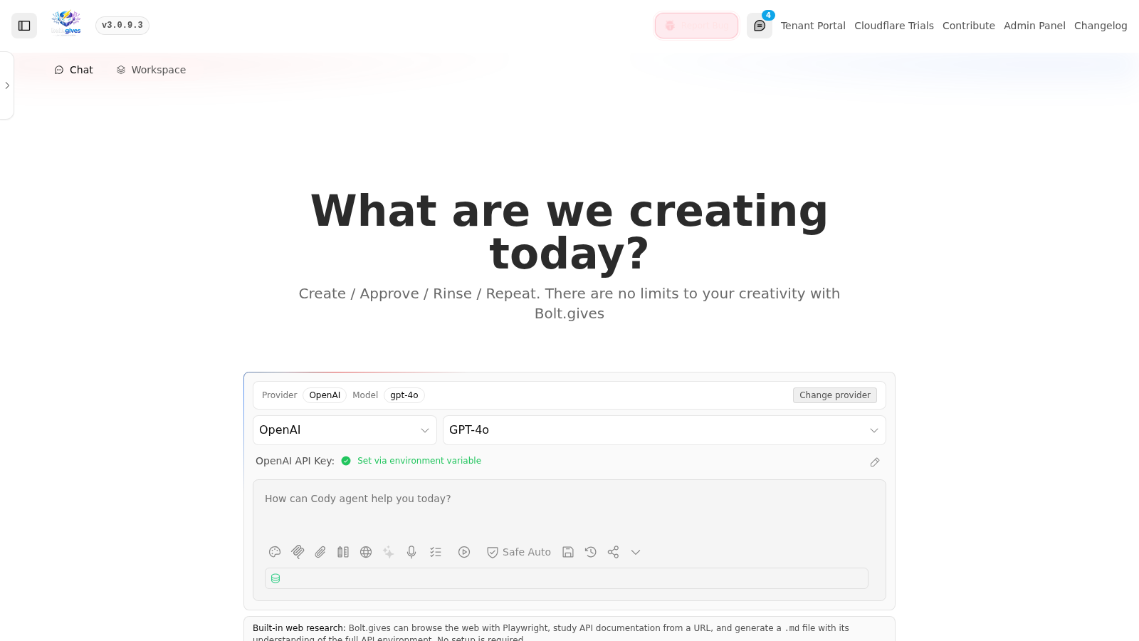 Chat workspace screenshot